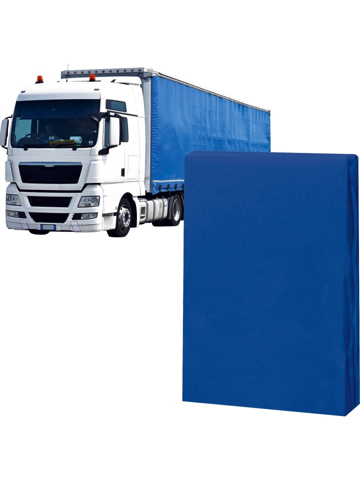 Single-Jersey LKW-Spannbettlaken in royalblau