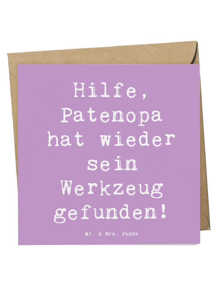 Deluxe Karte Patenopa Abenteuer mit Spruch in Lavendeltraum