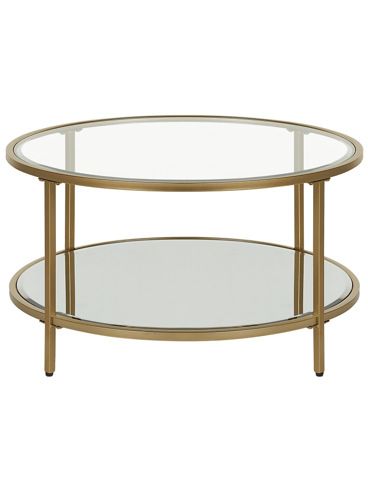 Couchtisch BIRNEY in Gold/Transparent - (W) 70 x (H) 40 x (L) 70 cm