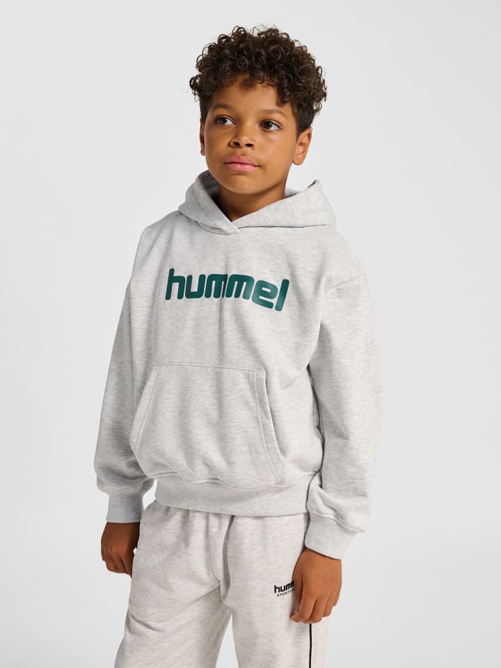Kapuzenpullover Hmljr Boxy Kinder in LIGHT GREY MELANGE