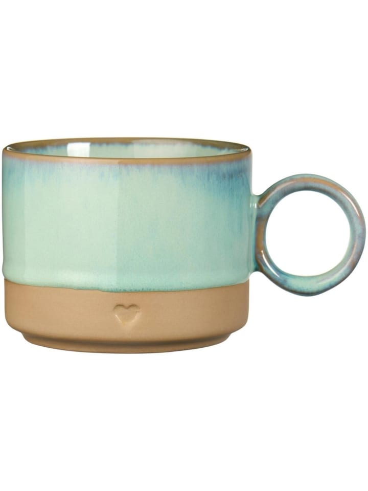 Keramik Tasse mit Henkel Heart in hellgrün