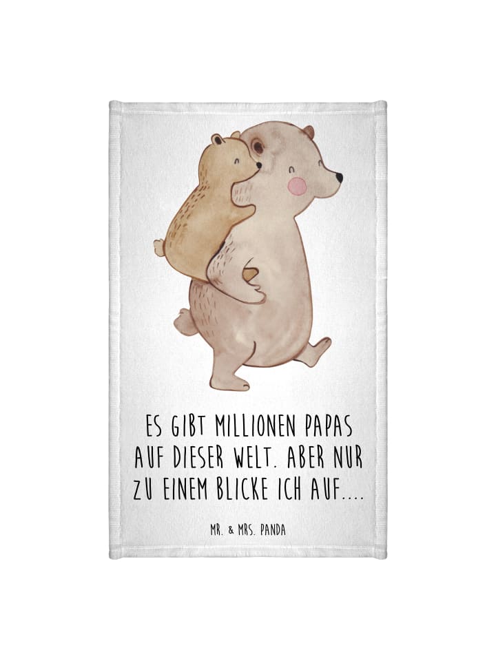 Gästetuch Papa Bär mit Spruch in Weiß