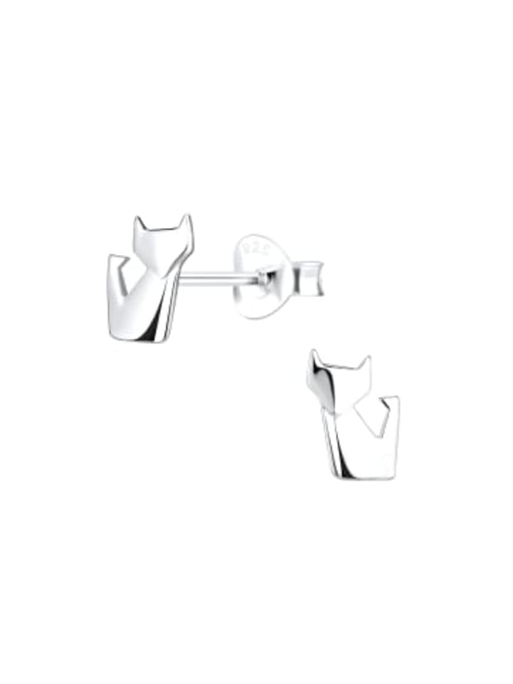 Ohrringe - Ohrstecker ORIGAMI FUCHS sitzend in 925 Silber - 2-tlg.