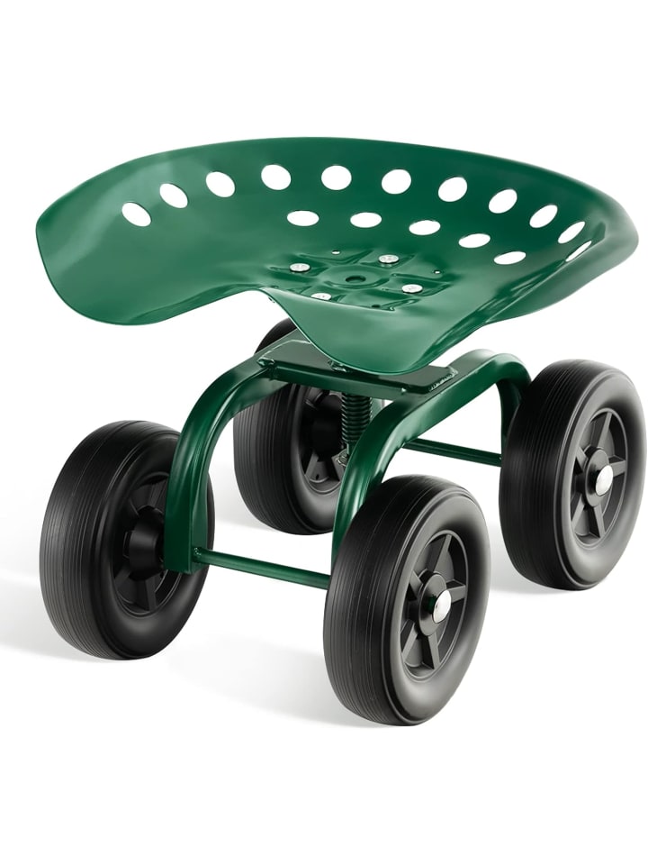 Rollsitz mit Rollen in Grün