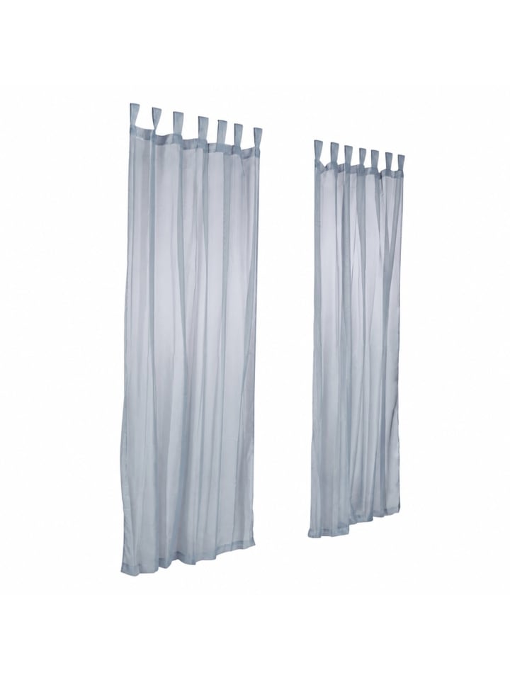 6x Vorhänge in Silber - (L)245 x (B)140 cm