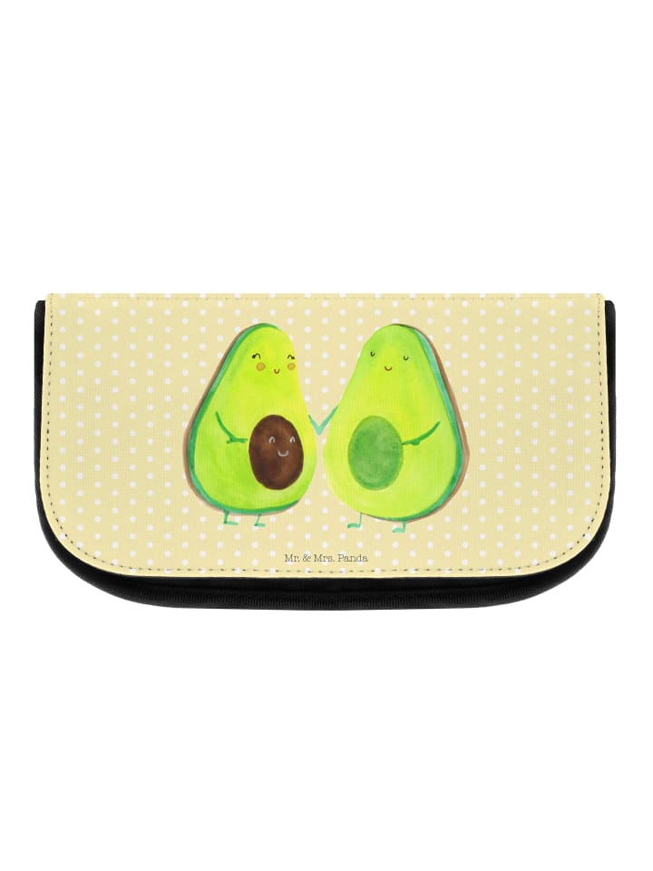 Kulturbeutel Avocado Pärchen ohne Spruch in Gelb Pastell