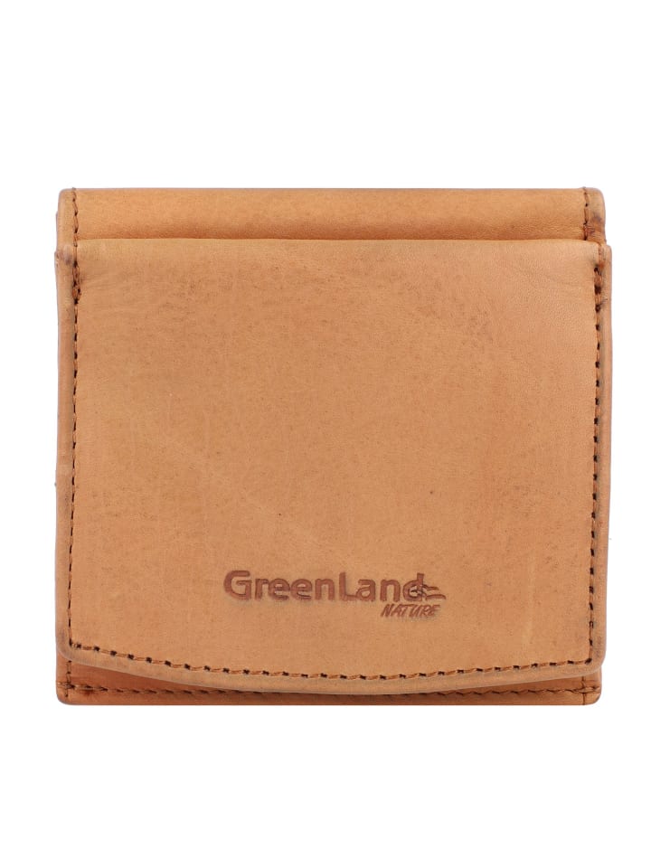 GreenLand NATURE Geldbörse RFID Schutz Leder 10 cm cognac2