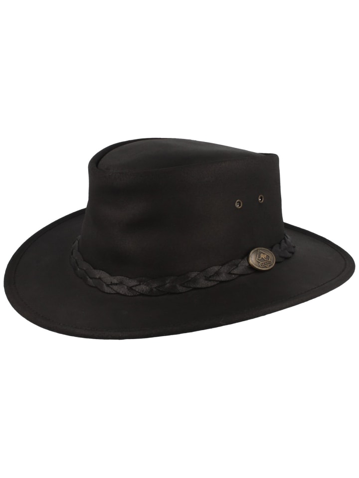 Lederhut in schwarz
