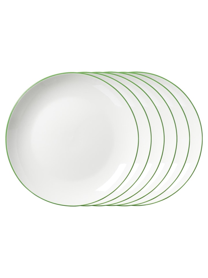 6er Set Dessertteller Adela in Grün ø 20,5 cm