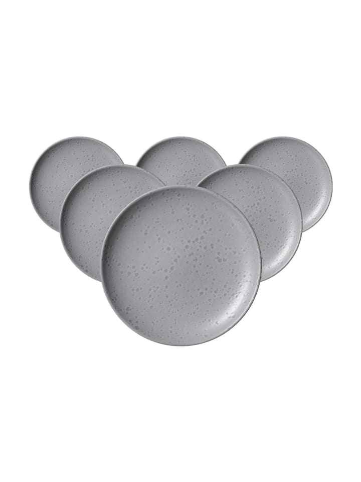 6er Set Dessertteller Kitwe in Grau ø 20 cm
