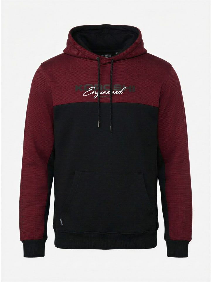 Hochausschnitt-Pullover aus Baumwoll-Fancy Cross in rot