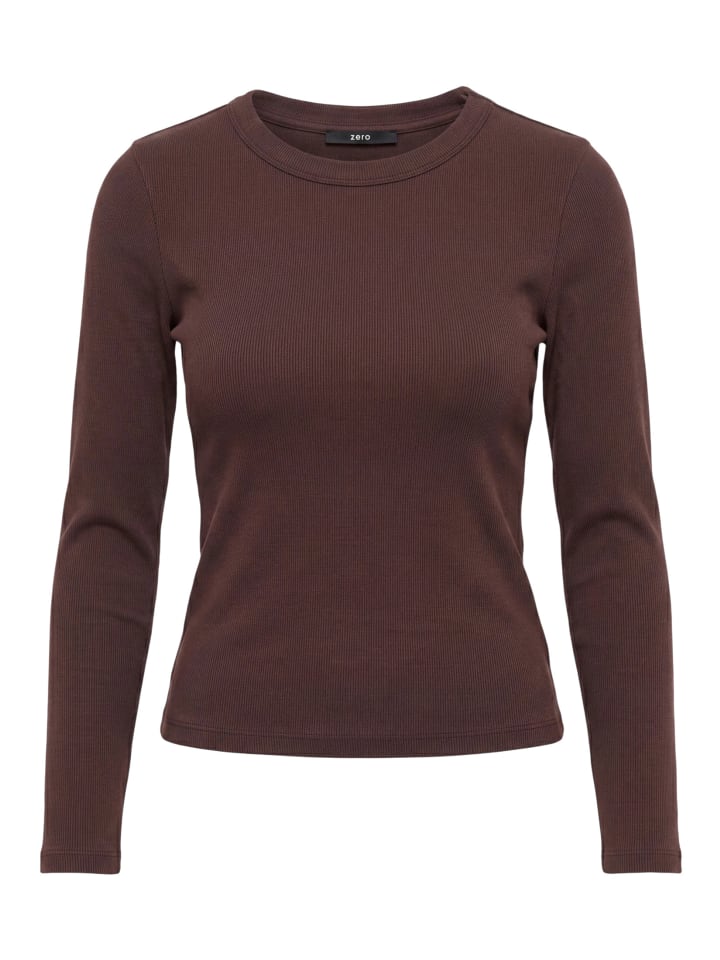 Rundhals-Shirt figurbetont in Chocolate Plum