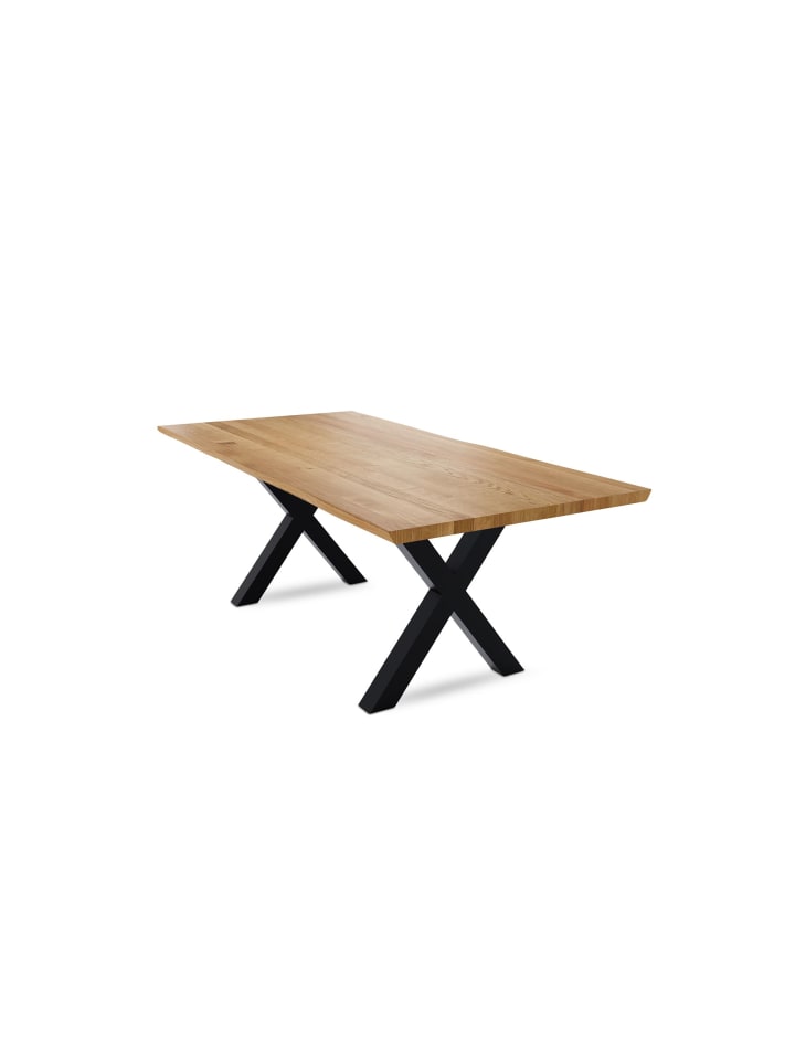 BAUMKANTENTISCH Daisie 3 220x79x100 Massivholztisch Wildeiche geölt