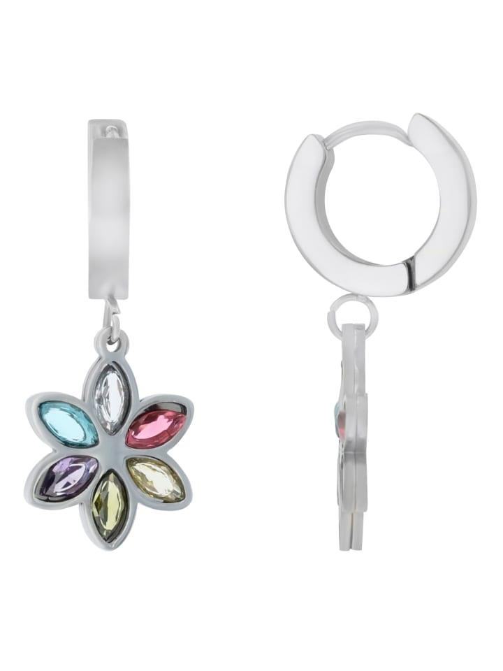 Damen Anhänger – Blume Anhänger aus Edelstahl in silber