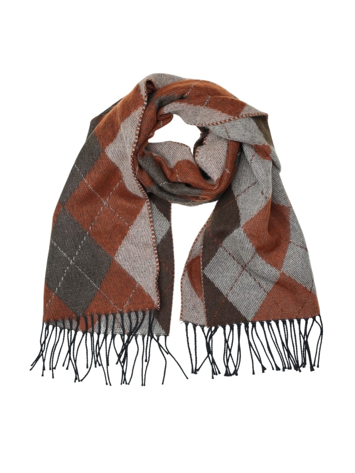 Italienischer Schal " Argyle " in braun