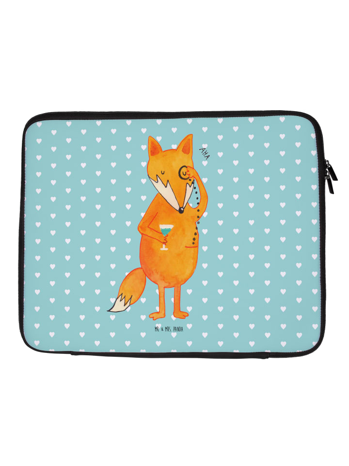 Laptophülle Fuchs Lord ohne Spruch in Türkis Pastell