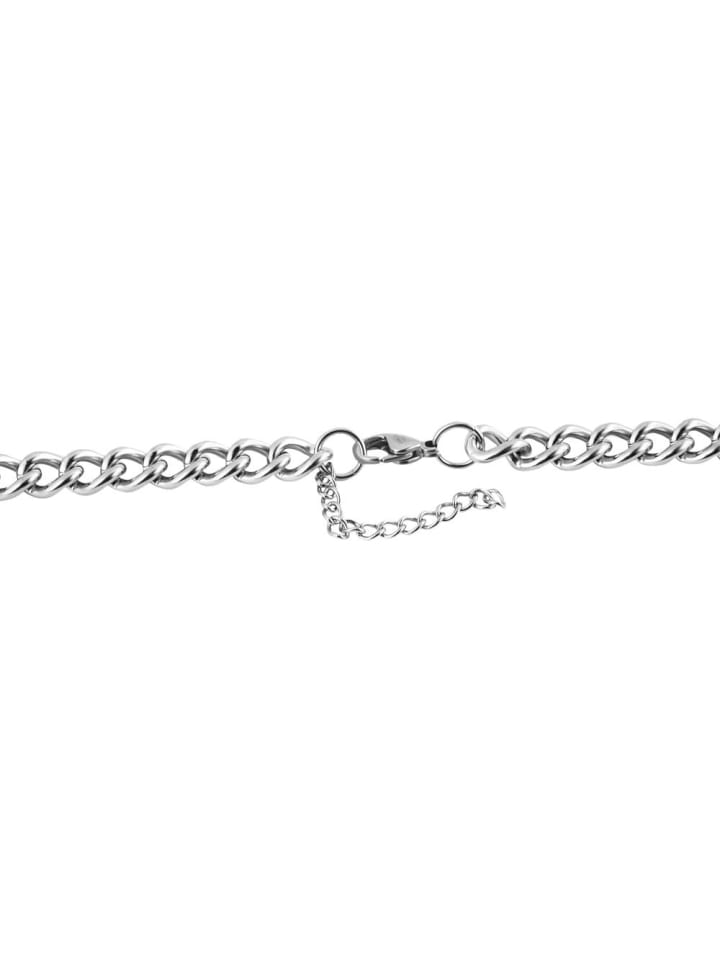 Unisex Halskette – Panzerkette aus Edelstahl 80+5 in silber