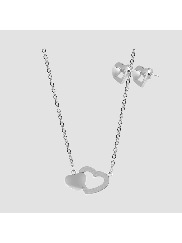 Damen Halskette aus Edelstahl 45 cm in silber