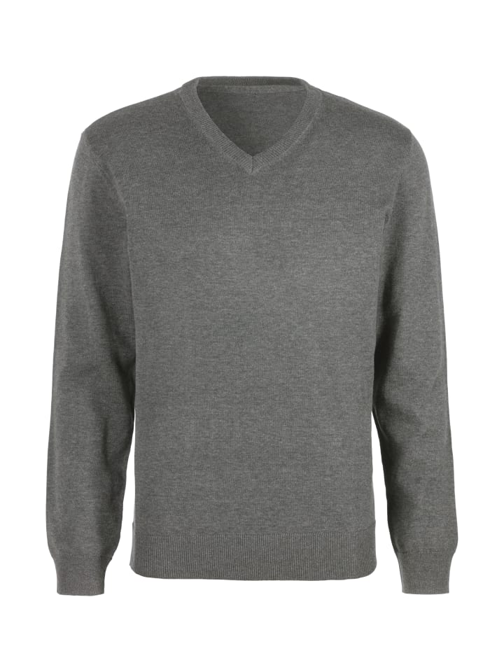Strickpullover in dunkelgrau-meliert