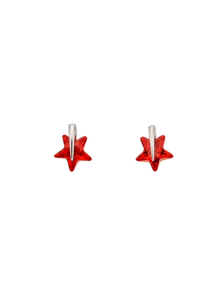 Women Earrings in Silver Red
