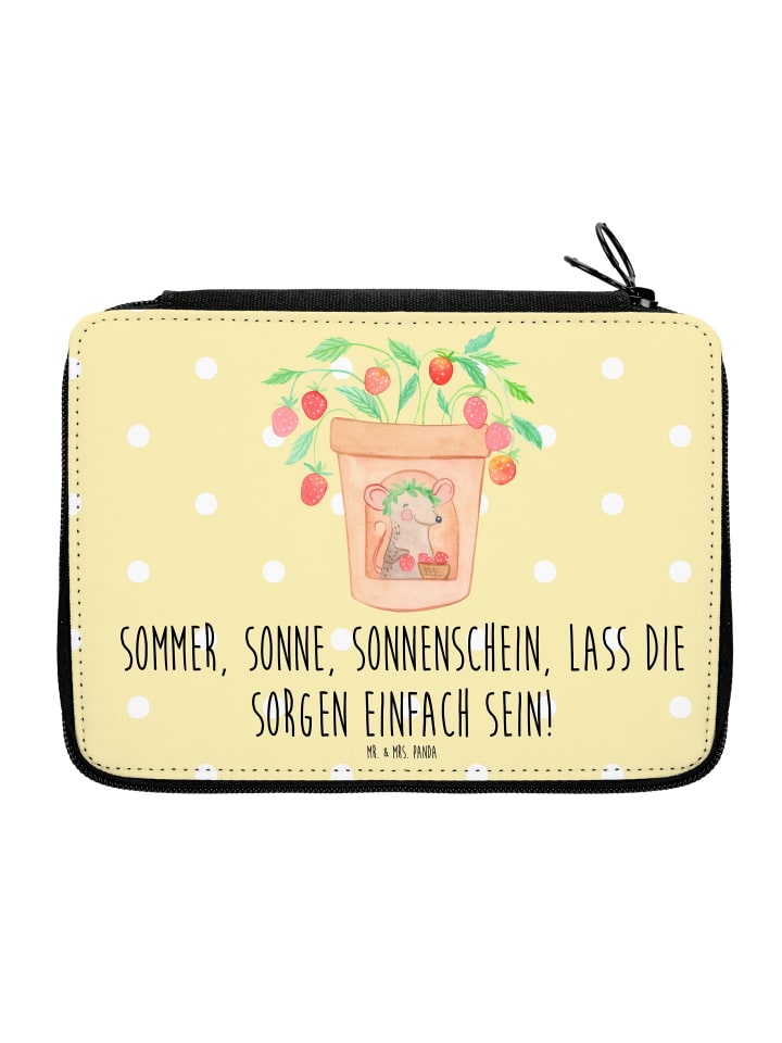 Mäppchen Sommerfreude Motiv mit Spruch in Gelb Pastell