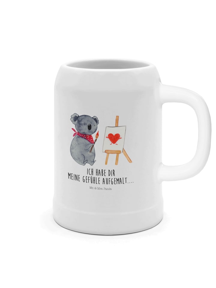 Krug Koala Künstler mit Spruch in Weiß