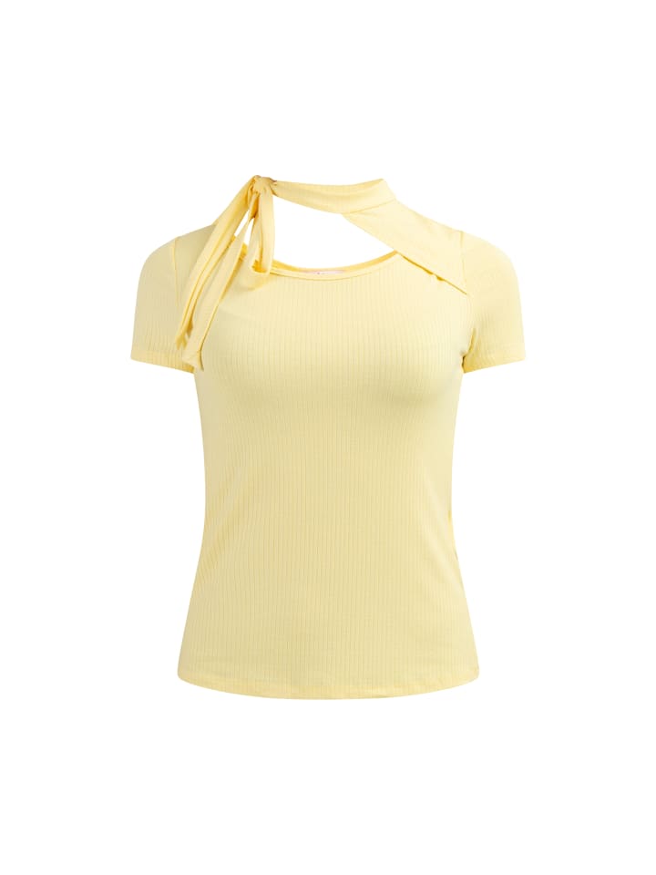 Damen Jerseyshirt in Hellgelb