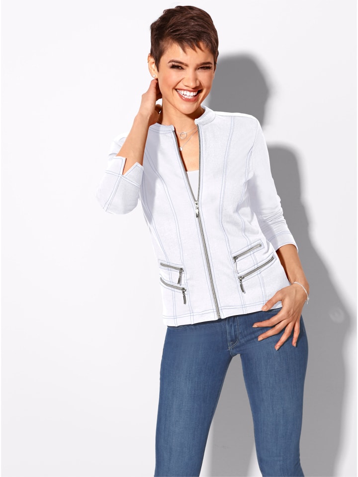 Shirtjacke in weiß