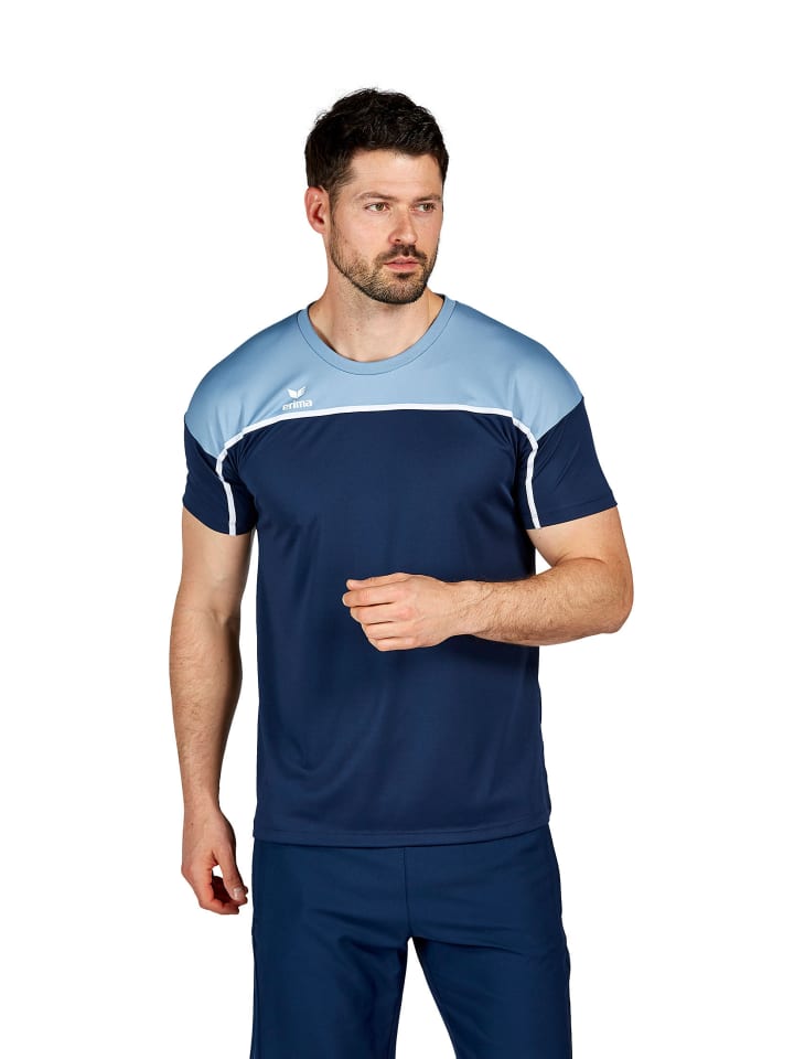 Herren Change By Erima T-Shirt in new navy/faded denim/weiß