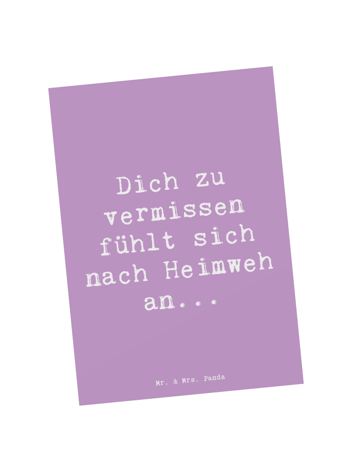 Postkarte Spruch Heimweh Sehnsucht mit Spruch in Lavendeltraum