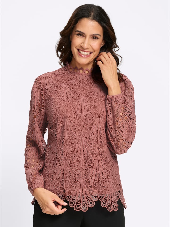 Spitzen-Bluse in rosenholz
