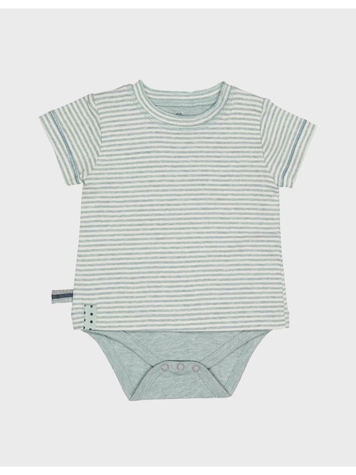 Baby Kurzarm-Bodyshirt in Aqua Melange