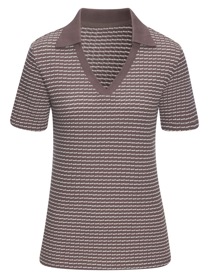 Poloshirt in taupe-creme