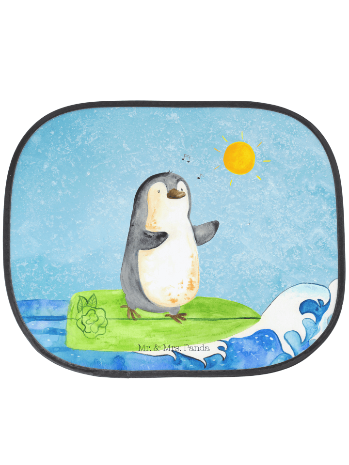 Sonnenschutz Autoscheibe Pinguin Surfer ohne Sp... in Eisblau