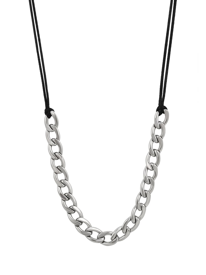 Women Necklace in BLACK_SILVER