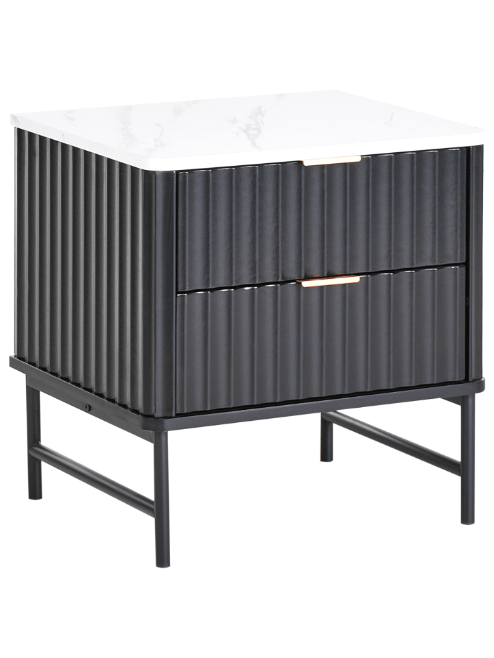 Nachttisch GLASTONBURY in Schwarz - (W) 48 x (H) 50 x (L) 40 cm