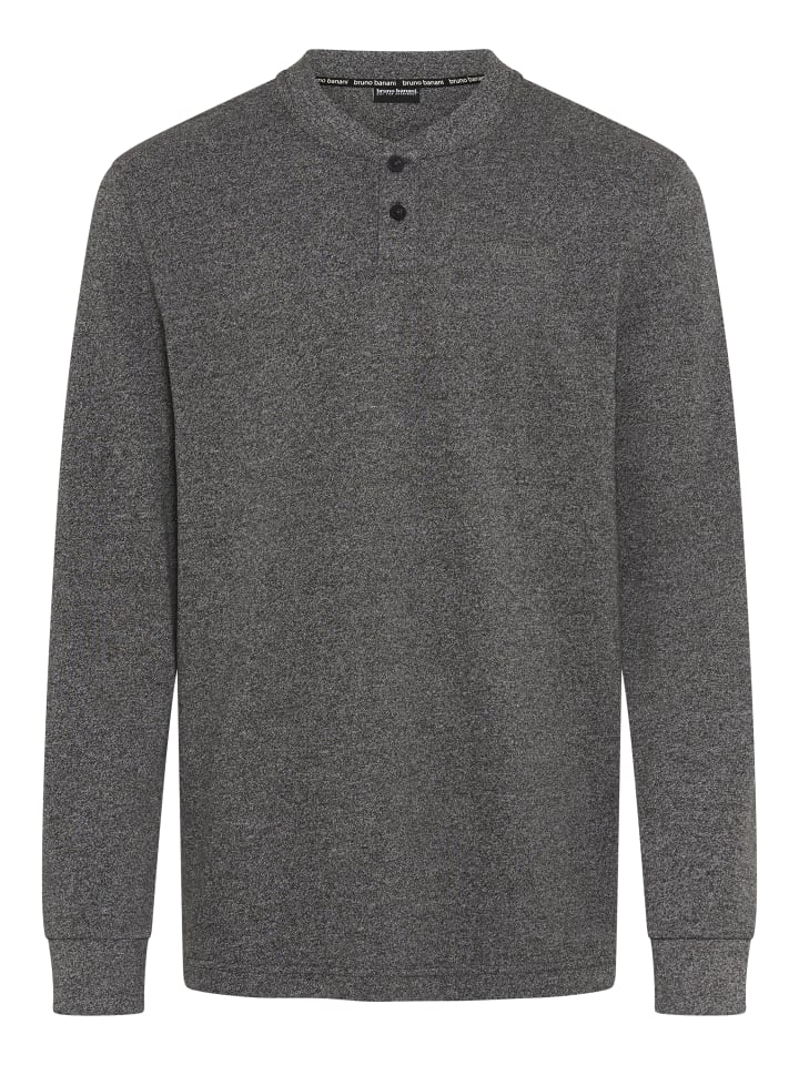 Henleyshirt in anthrazit meliert