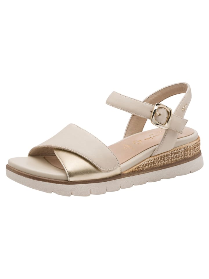 WIDE FIT Sandalette in IVORY/GOLD