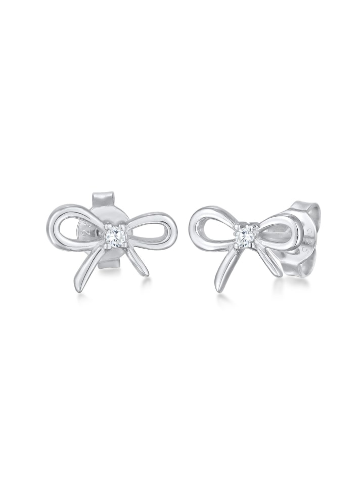 Ohrringe 925 Sterling Silber Schleife in Silber