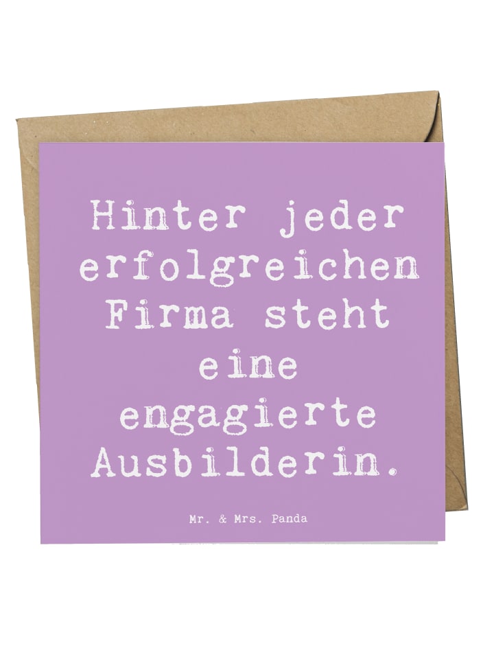 Deluxe Karte Spruch Engagierte Ausbilderin mit ... in Lavendeltraum
