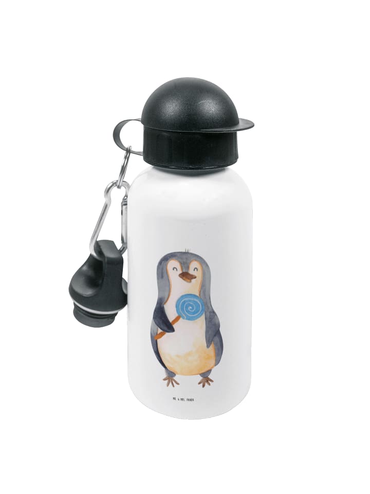 Trinkflasche Pinguin Lolli ohne Spruch in Weiß