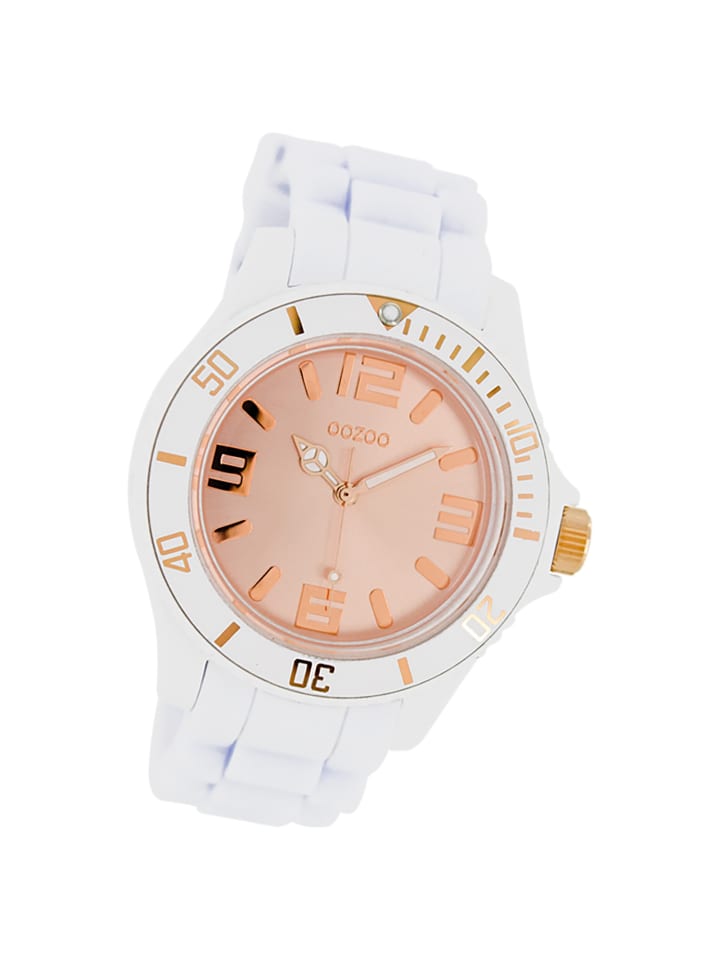 Analog-Armbanduhr Oozoo Vintage Series weiß groß (ca. 43mm)