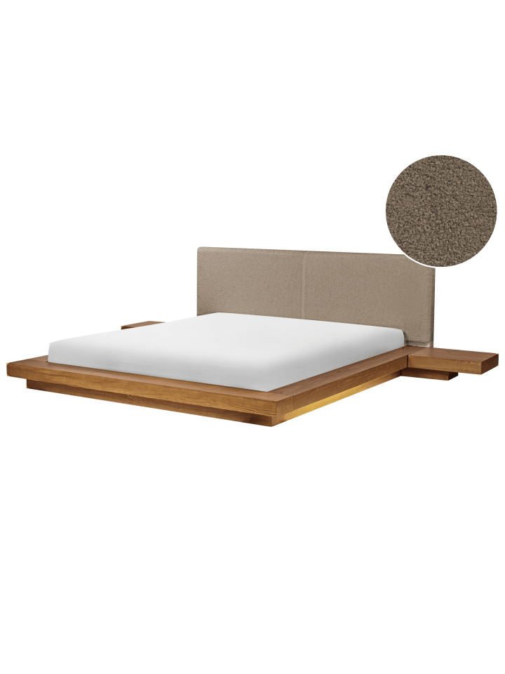 Doppelbett ZEN in Braun/Beige - (W) 328 x (H) 86 x (L) 229 cm