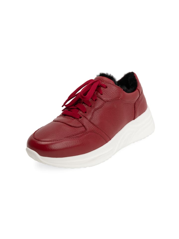 Hirschleder Sneaker in cranberry