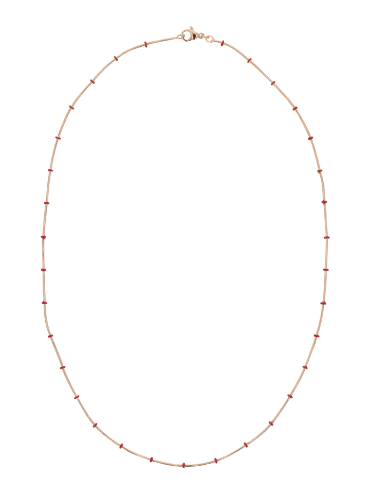 Women Chain Necklace in ROSE GOLD RED