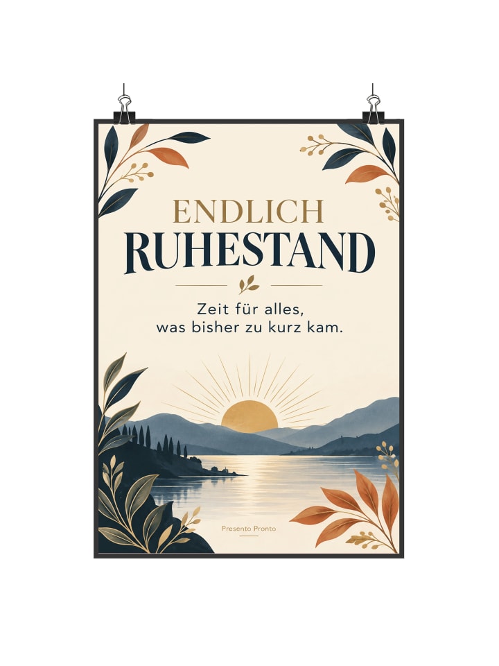 Poster Sonnenstrahlen elegant Design mit Spruch in Weiß