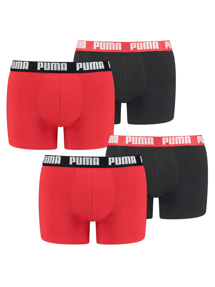 Boxershorts PUMA BASIC BOXER 4P in 786 - Red / Black