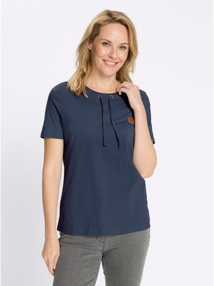 Kurzarm-Shirt in dunkelblau