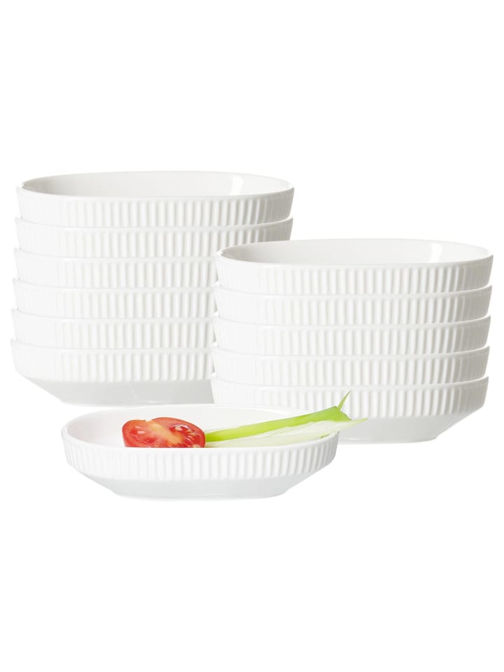 6er Set Dipschalen Kelly in Weiß 12 x 8 cm
