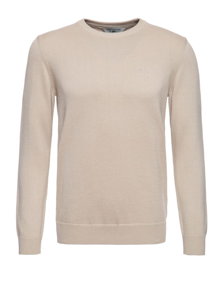 Way of Glory WAY OF GLORY Herren Pullover mit Rundhals-Ausschnitt in ecru